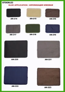 Broderte merker – art. 23: AN-214, AN-217, AN-220, AN-222, AN-215, AN-218 …