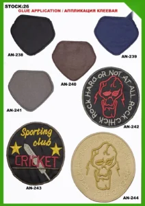 Broderte merker – art. 26: AN-238, AN-239, Z 08, AN-240, AN-241, AN-243 …