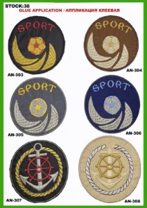 Broderte merker – art. 38: AN-303, AN-305, AN-307, AN-304, AN-306, AN-308