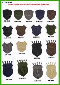 Broderte merker – art. 82: AN-549, AN-554, AN-558, AN-562, AN-550, AN-555 …