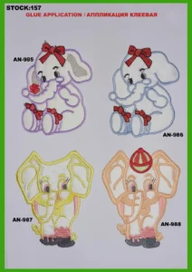 Broderte merker – art. 157: U49, AN-985, AN-987, AN-986, AN-988