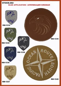 Broderte merker – art. 282: RM-1334, RM-1335, RM-1336, RM-1337, RM-1339, RM-1338 …
