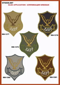Broderte merker – art. 287: RM-1377, RM-1379, RM-1380, RM-1378, RM-1381
