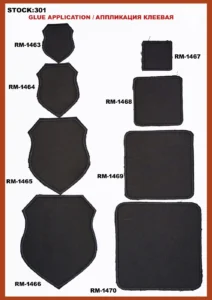 Broderte merker – art. 301: RM-1463, RM-1464, RM-1468, RM-1469, RM-1465, RM-1466 …