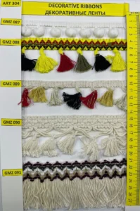 Dekoratīvās lentes – art. 304: GMZ 087, GMZ 088, GMZ 089, GMZ 090, GMZ 091