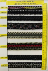 Dekoratīvās lentes – art. 298: GMZ 046, GMZ 047, GMZ 048, GMZ 049, GMZ 050, GMZ 051 …