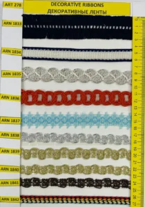 Dekoratīvās lentes – art. 278: I ART 278, ARN 1833, ARN 1834, ARN 1835, ARN 1836, ARN 1837 …