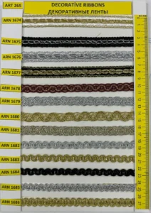 Dekoratīvās lentes – art. 265: ARN 1674, ARN 1675, ARN 1676, ARN 1677, ARN 1678, ARN 1679 …
