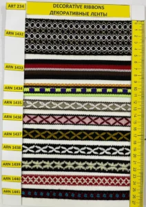 Dekoratīvās lentes – art. 234: ARN 1432, ARN 1433, ARN 1434, ARN 1435, ARN 1436, ARN 1437 …