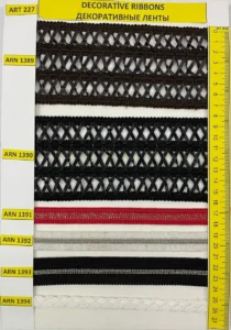 Dekoratīvās lentes – art. 227: ARN 1389, ARN 1390, ARN 1391, ARN 1392, ARN 1393, ARN 1394