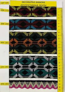 Dekoratīvās lentes – art. 225: ARN 1379, ARN 1380, ARN 1381, ARN 1382, ARN 1383