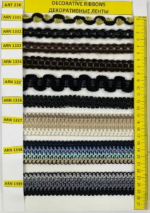Dekoratīvās lentes – art. 216: ARN 1331, ARN 1332, ARN 1333, ARN 1334, ARN 1336, ARN 1337 …