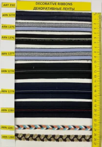 Dekoratīvās lentes – art. 210: ARN 1274, ARN 1275, ARN 1276, ARN 1277, ARN 1278, ARN 1279 …