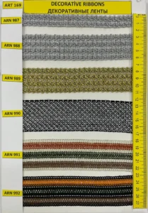 Dekoratīvās lentes – art. 169: ARN 987, ARN 988, ARN 989, ARN 990, ARN 991, ARN 992