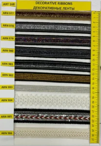 Dekoratīvās lentes – art. 168: ARN 977, ARN 978, ARN 979, ARN 980, ARN 981, ARN 982 …