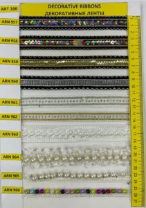 Dekoratīvās lentes – art. 166: ARN 957, ARN 958, ARN 959, ARN 960, ARN 961, ARN 962 …