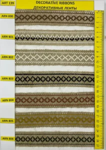 Dekoratīvās lentes – art. 139: ARN 800, ARN 801, ARN 802, ARN 803, ARN 804, ARN 805 …