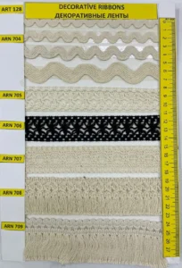Dekoratīvās lentes – art. 128: ARN 704, ARN 705, ARN 706, ARN 707, ARN 708, ARN 709