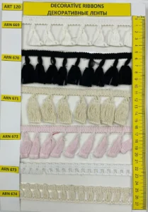 Dekoratīvās lentes – art. 120: ARN 669, ARN 670, ARN 671, ARN 672, ARN 673, ARN 674