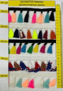 Dekoratīvās lentes – art. 116: ARN 649, ARN 650, ARN 651, ARN 652, ARN 653