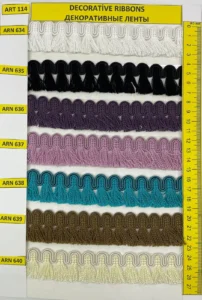 Dekoratīvās lentes – art. 114: ARN 634, ARN 635, ARN 636, ARN 637, ARN 638, ARN 639 …