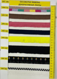 Dekoratīvās lentes – art. 106: ARN 580, ARN 581, ARN 582, ARN 583, ARN 584, ARN 585 …