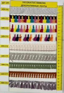 Dekoratīvās lentes – art. 105: ARN 570, ARN 571, ARN 572, ARN 573, ARN 574, ARN 575 …