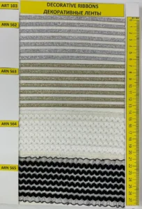Dekoratīvās lentes – art. 103: ARN 562, ARN 563, ARN 564, ARN 565
