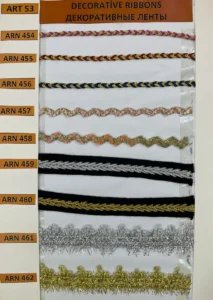 Dekoratīvās lentes – art. 53: ARN 454, ARN 455, ARN 456, ARN 457, ARN 458, ARN 459 …