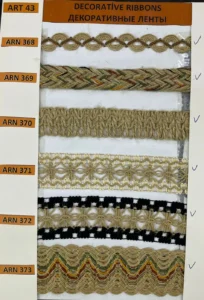 Dekoratīvās lentes – art. 43: ARN 368, ARN 369, ARN 370, RN 371, ARN 372