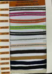 Dekoratīvās lentes – art. 39: ARN 334, ARN 335, ARN 336, ARN 337, ARN 338, ARN 339 …