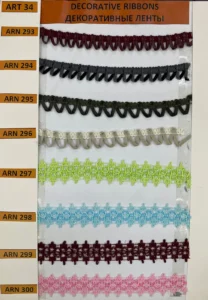 Dekoratīvās lentes – art. 34: ARN 293, ARN 294, R 295, ARN 296, ARN 29, ARN 98 …