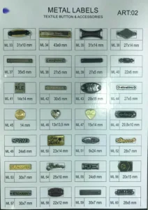 Metal Labels – art. 02: ML 33, ML 37, ML41, ML 45, ML 49, ML 53 …