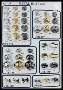 Метални копчета – арт. 29: UTS-147, UTS-146, UTS-148, UTS-150, UTS-149, UTS-151
