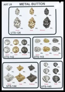 Метални копчета – арт. 28: UTS-126, UTS-142, UTS-144, UTS-143, UTS-145
