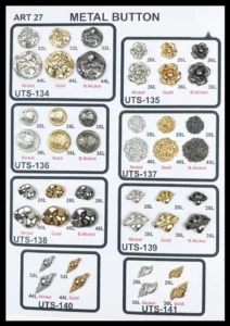 Метални копчета – арт. 27: UTS-134, UTS-136, UTS-135, UTS-137, UTS-139, UTS-138