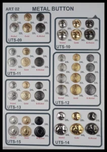Метални копчета – арт. 02: UTS-09, UTS-13, UTS-15, UTS-12, UTS-14