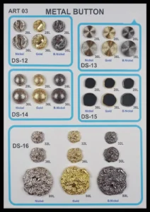 Метални копчета – арт. 03: DS-12, DS-14, DS-16, DS-13, DS-15