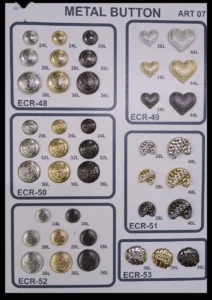 Метални копчета – арт. 07: ECR-48, ECR-50, ECR-52, ECR-49, ECR-51, ECR-53