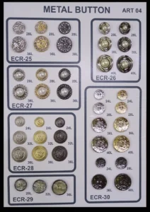 Метални копчета – арт. 04: ECR-25, ECR-27, ECR-28, ECR-29, ECR-26, ECR-30