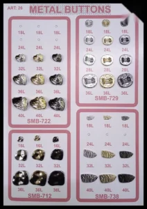 Метални копчета – арт. 26: SMB-722, SMB-729, SMB-712, SMB-738