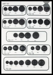 Пластмасови копчета – арт. 03: TD-13, TD-14, TD-17, TD-18, TD-19, TD-20