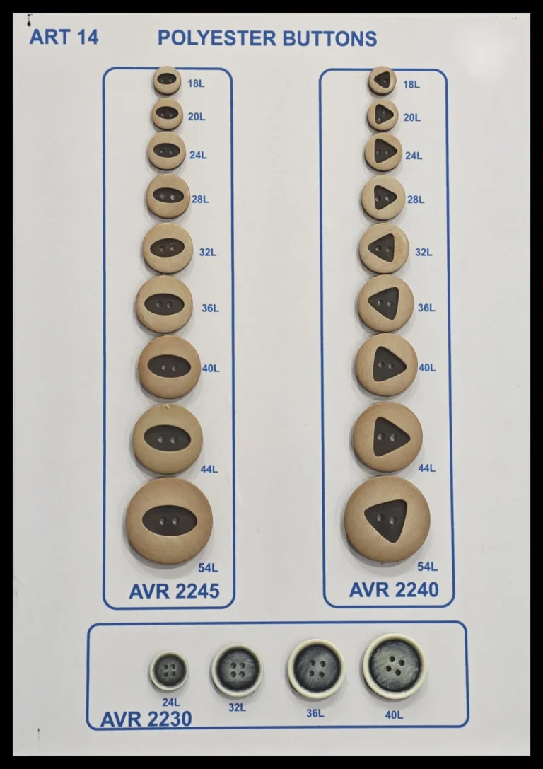Polyesterknappar – art. 14: AVR 2245, AVR 2230, AVR 2240