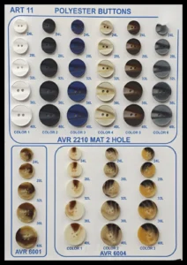 Polyesterknappar – art. 11: AVR 2210, AVR 6001, AVR 6004