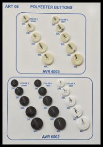 Polyesterknappar – art. 06: AVR 6003, AVR 6002