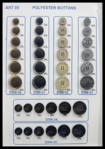 Polyesterknappar – art. 05: DSN-30, DSN-31, DSN-32, DSN-33, DSN-34, DSN-35