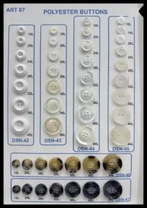 Polyesterknappar – art. 07: DSN-42, DSN-43, DSN-44, DSN-45, SN-47