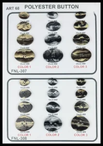 Polyesterknappar – art. 68: FNL-307, FNL-308