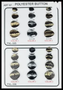 Polyesterknappar – art. 67: FNL-305, FNL-306