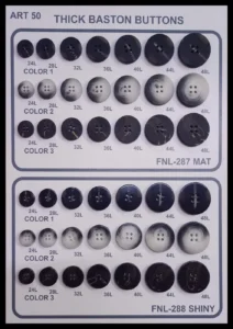 Polyesterknappar – art. 50: FNL-287, FNL-288